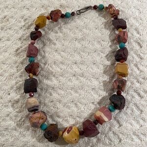 Natural Raw Cut Stone Choker Statement Necklace From Artisan in NC